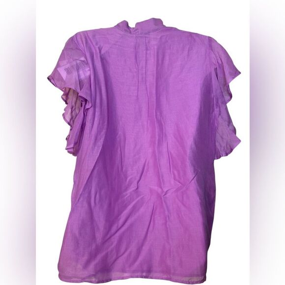 NWT Marella Flutter Sleeve Cotton & Silk Blend Blouse - Picture 6 of 8